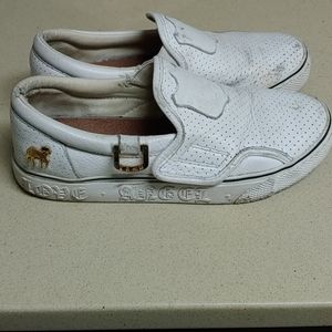 Gwen Stefani L.A.M.B White Leather Slip Ons Size 7